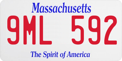 MA license plate 9ML592