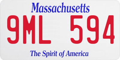 MA license plate 9ML594