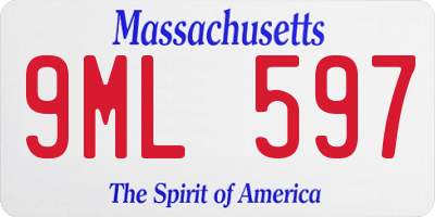 MA license plate 9ML597