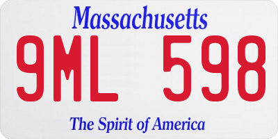 MA license plate 9ML598