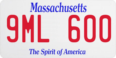 MA license plate 9ML600