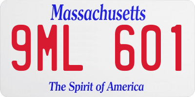 MA license plate 9ML601
