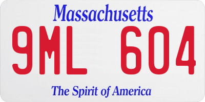 MA license plate 9ML604