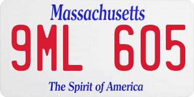 MA license plate 9ML605