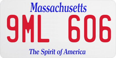 MA license plate 9ML606