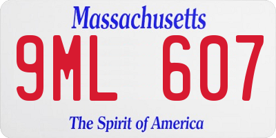 MA license plate 9ML607