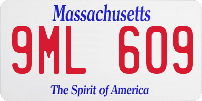 MA license plate 9ML609