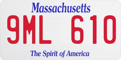 MA license plate 9ML610