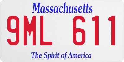 MA license plate 9ML611