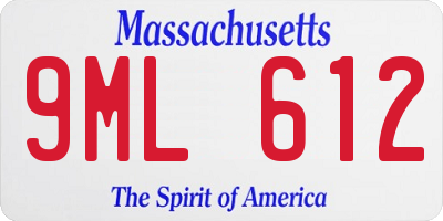 MA license plate 9ML612