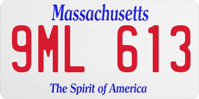 MA license plate 9ML613