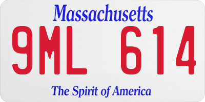 MA license plate 9ML614