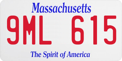 MA license plate 9ML615