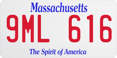 MA license plate 9ML616