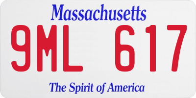 MA license plate 9ML617