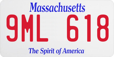 MA license plate 9ML618