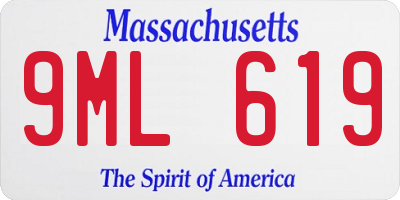 MA license plate 9ML619