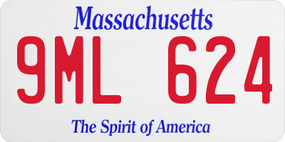 MA license plate 9ML624