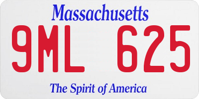 MA license plate 9ML625