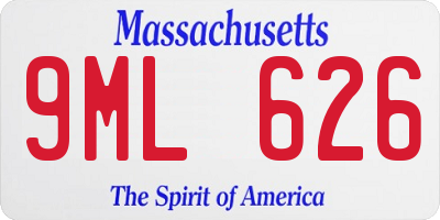 MA license plate 9ML626