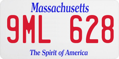 MA license plate 9ML628