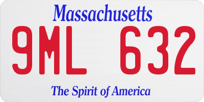 MA license plate 9ML632