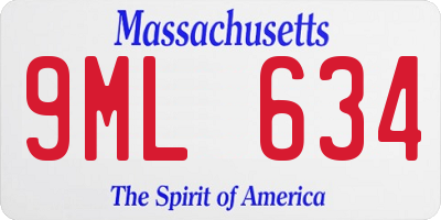 MA license plate 9ML634