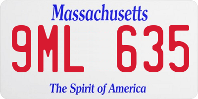 MA license plate 9ML635