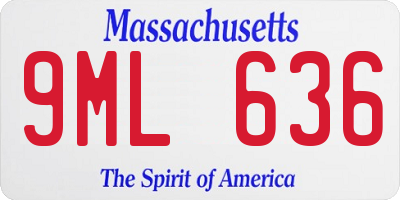 MA license plate 9ML636