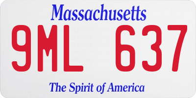 MA license plate 9ML637