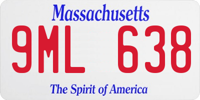 MA license plate 9ML638