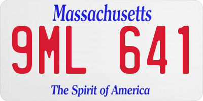 MA license plate 9ML641