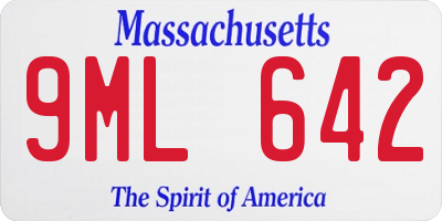 MA license plate 9ML642