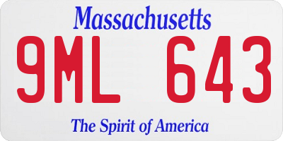 MA license plate 9ML643