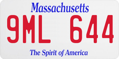 MA license plate 9ML644