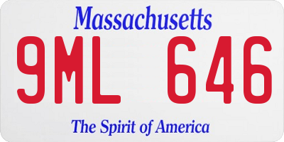 MA license plate 9ML646