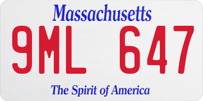 MA license plate 9ML647