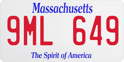 MA license plate 9ML649