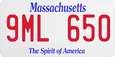 MA license plate 9ML650