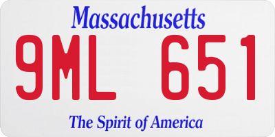MA license plate 9ML651