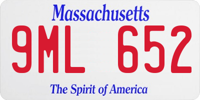 MA license plate 9ML652