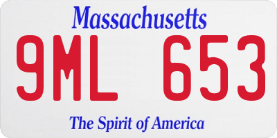 MA license plate 9ML653