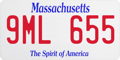 MA license plate 9ML655