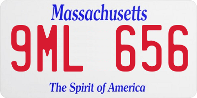 MA license plate 9ML656