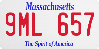 MA license plate 9ML657