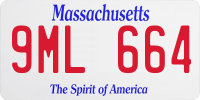 MA license plate 9ML664