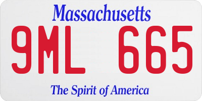 MA license plate 9ML665