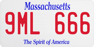MA license plate 9ML666