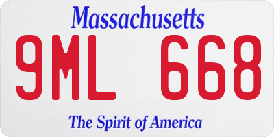 MA license plate 9ML668