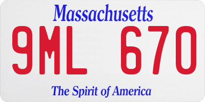 MA license plate 9ML670